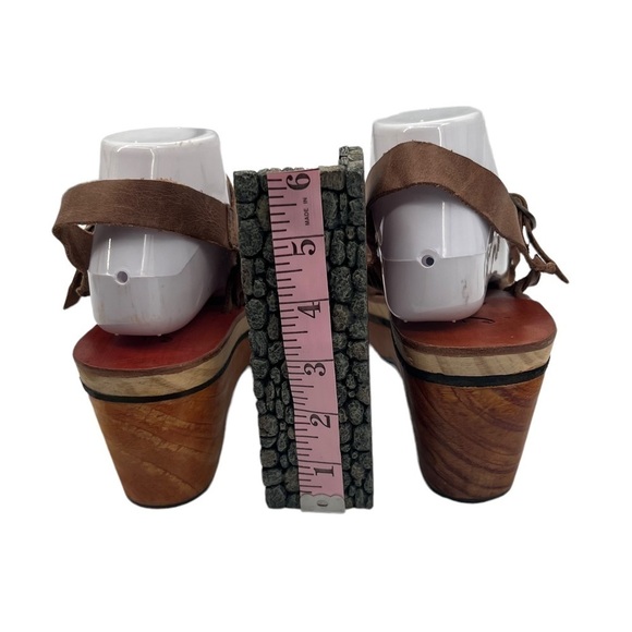 Free People Brown Magnolia Slope Wood Heel Platform Clogs Size 41 Women's - Picture 9 of 10